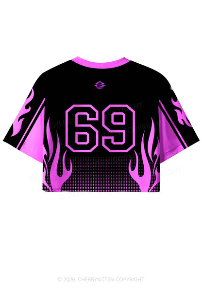 Hot Girls Smoke A Lot Y2K Crop Sport Jersey Shirts Cherrykitten