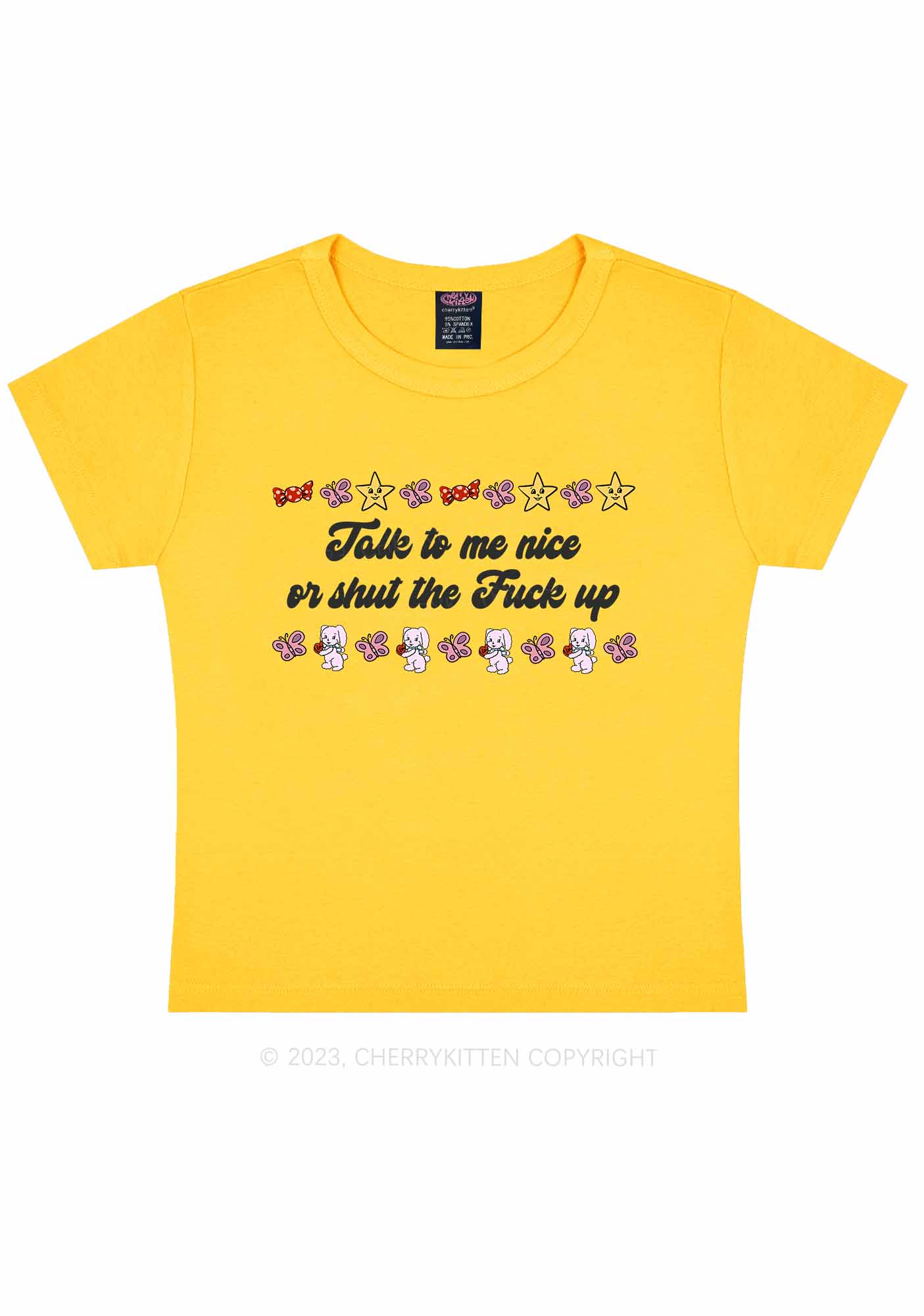 Talk To Me Nice Y2K Baby Tee Cherrykitten