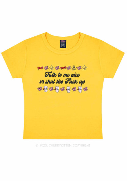 Talk To Me Nice Y2K Baby Tee Cherrykitten