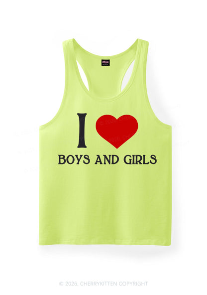 I Love Boys And Girls Pride Y2K Men Racerback Tank Top Cherrykitten