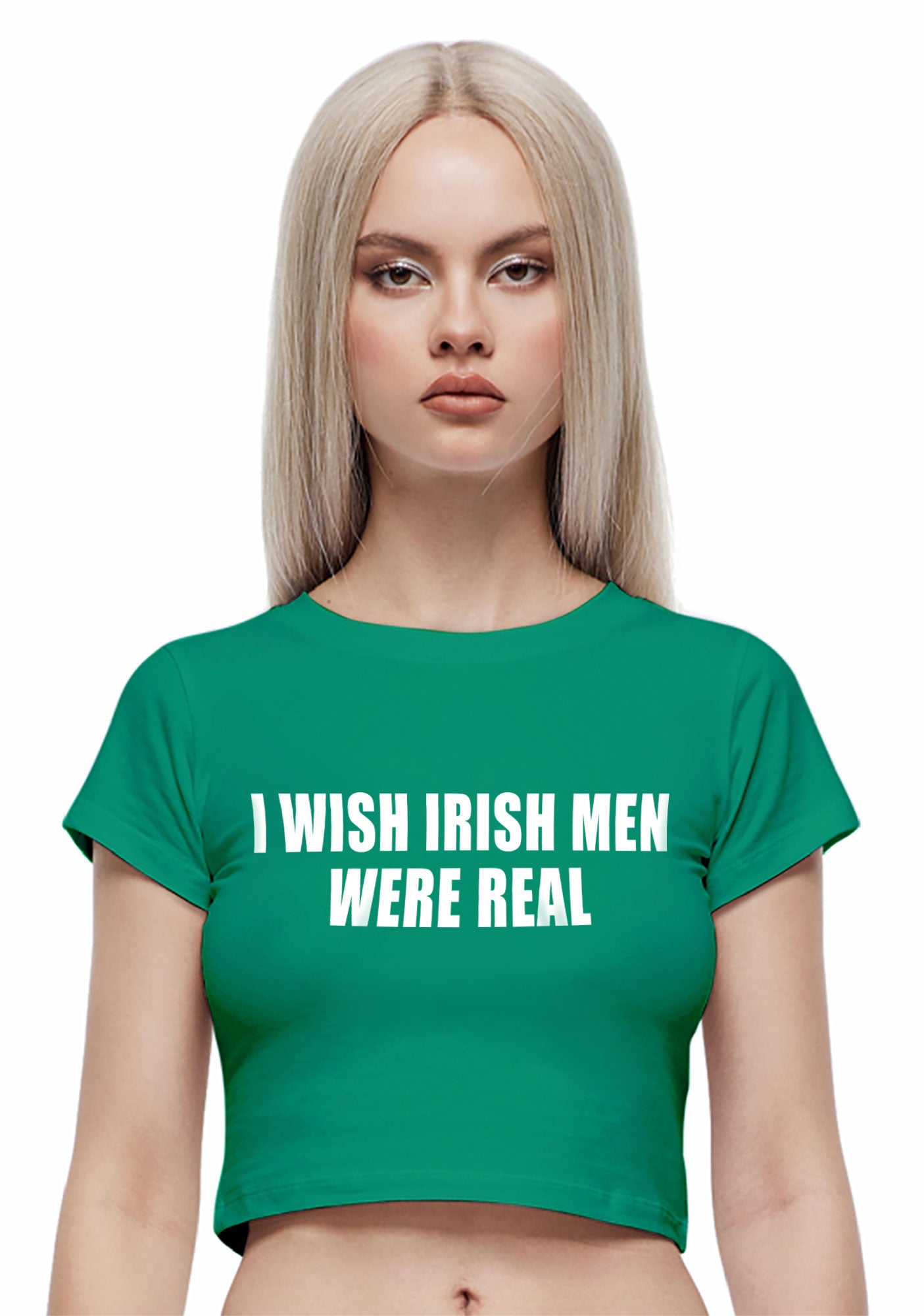 I Wish Irish Men Were Real St Patricks Y2K Baby Tee Cherrykitten