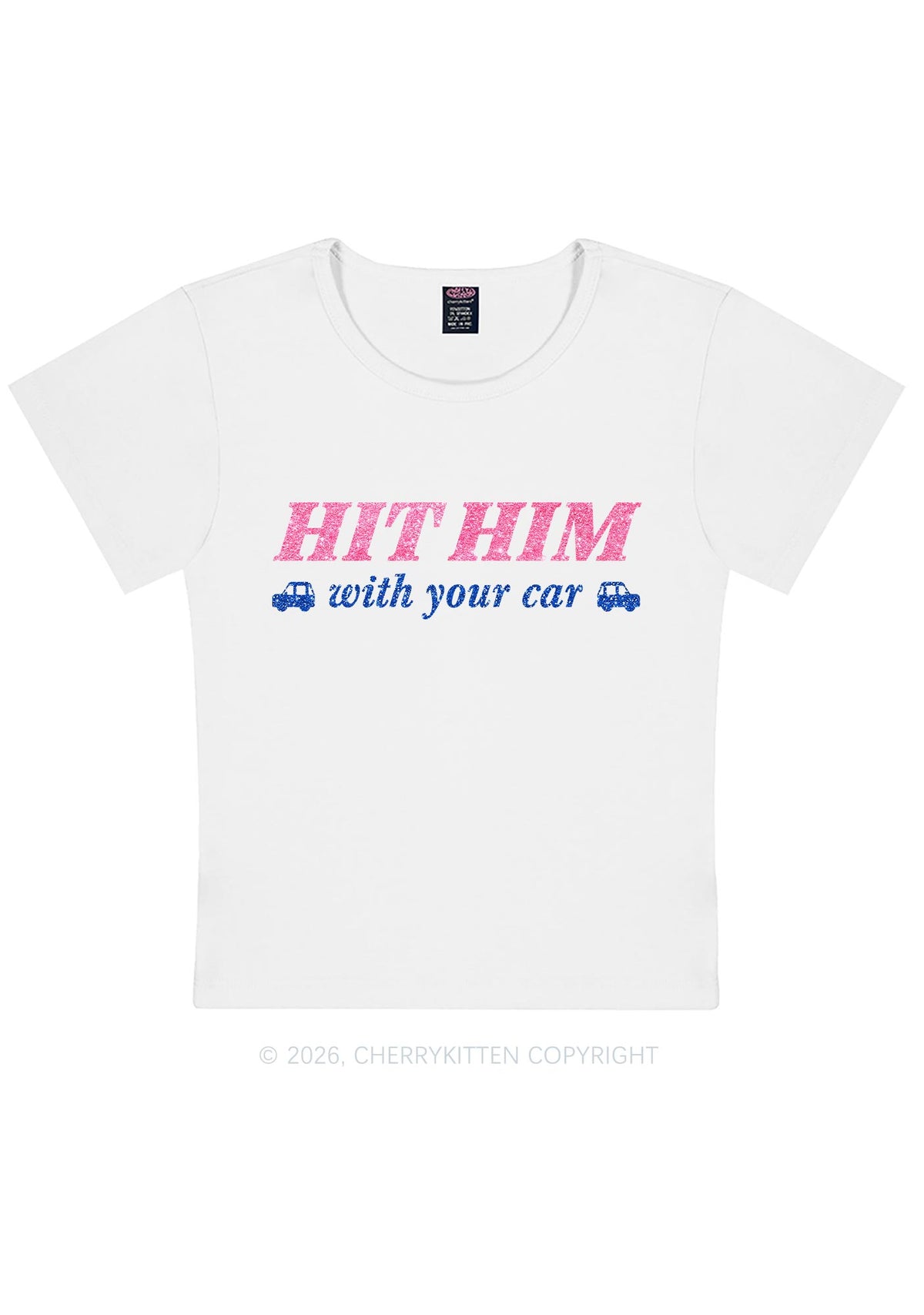 Glitter Hit Him Y2K Baby Tee Cherrykitten