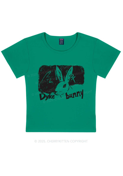 Dyke Bunny Y2K Baby Tee Cherrykitten