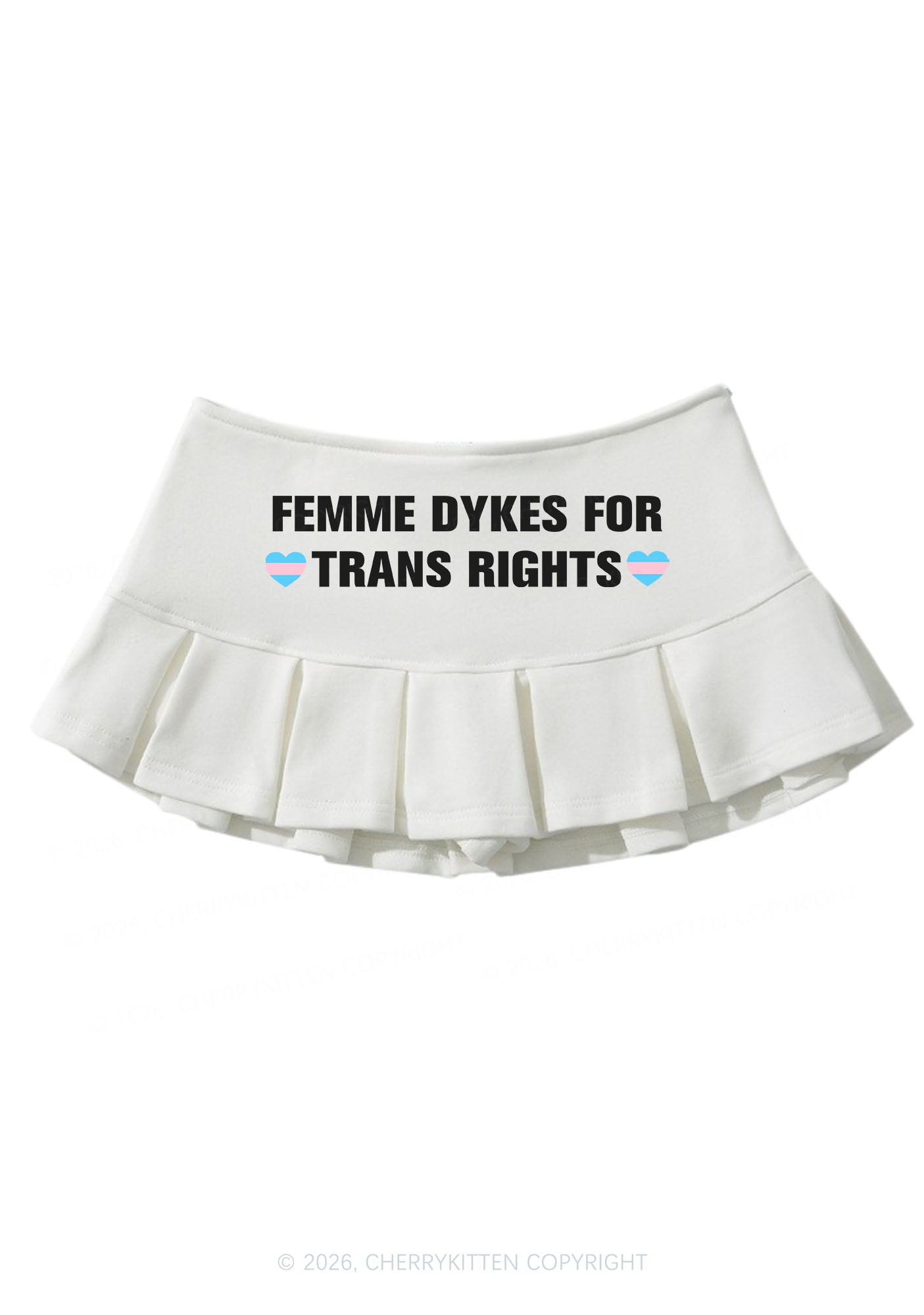Femme Dykes For Trans Rights Pride Y2K Mini Pleated Skirts Cherrykitten