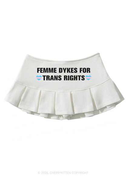 Femme Dykes For Trans Rights Pride Y2K Mini Pleated Skirts Cherrykitten