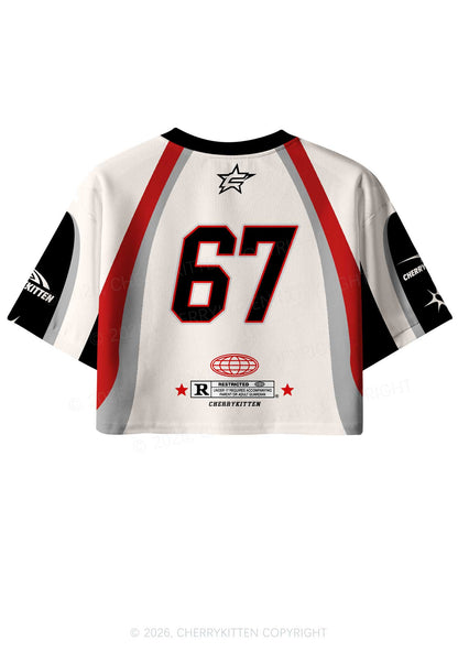 Off White He Him Hole Pride Y2K Crop Sport Jersey Shirts Cherrykitten