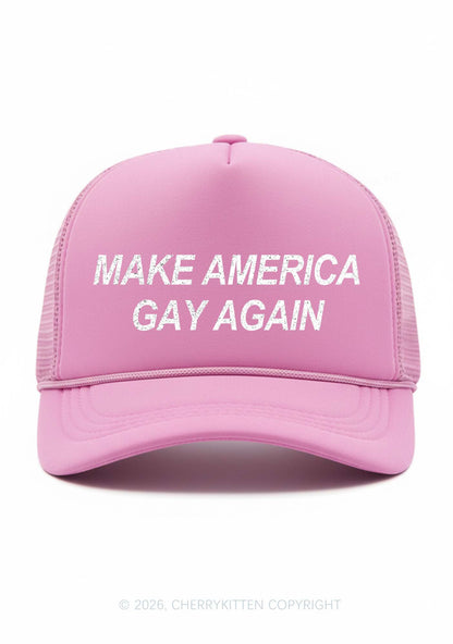 Make America Gay Again Pride Y2K Trucker Hat Cherrykitten