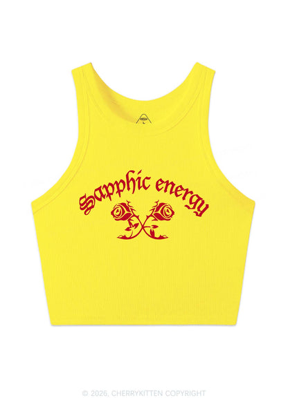 Sapphic Energy Pride Y2K Crop Tank Top Cherrykitten
