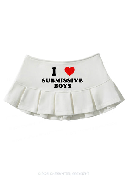 I Love S Boys Valentine's Day Y2K Mini Pleated Skirts Cherrykitten