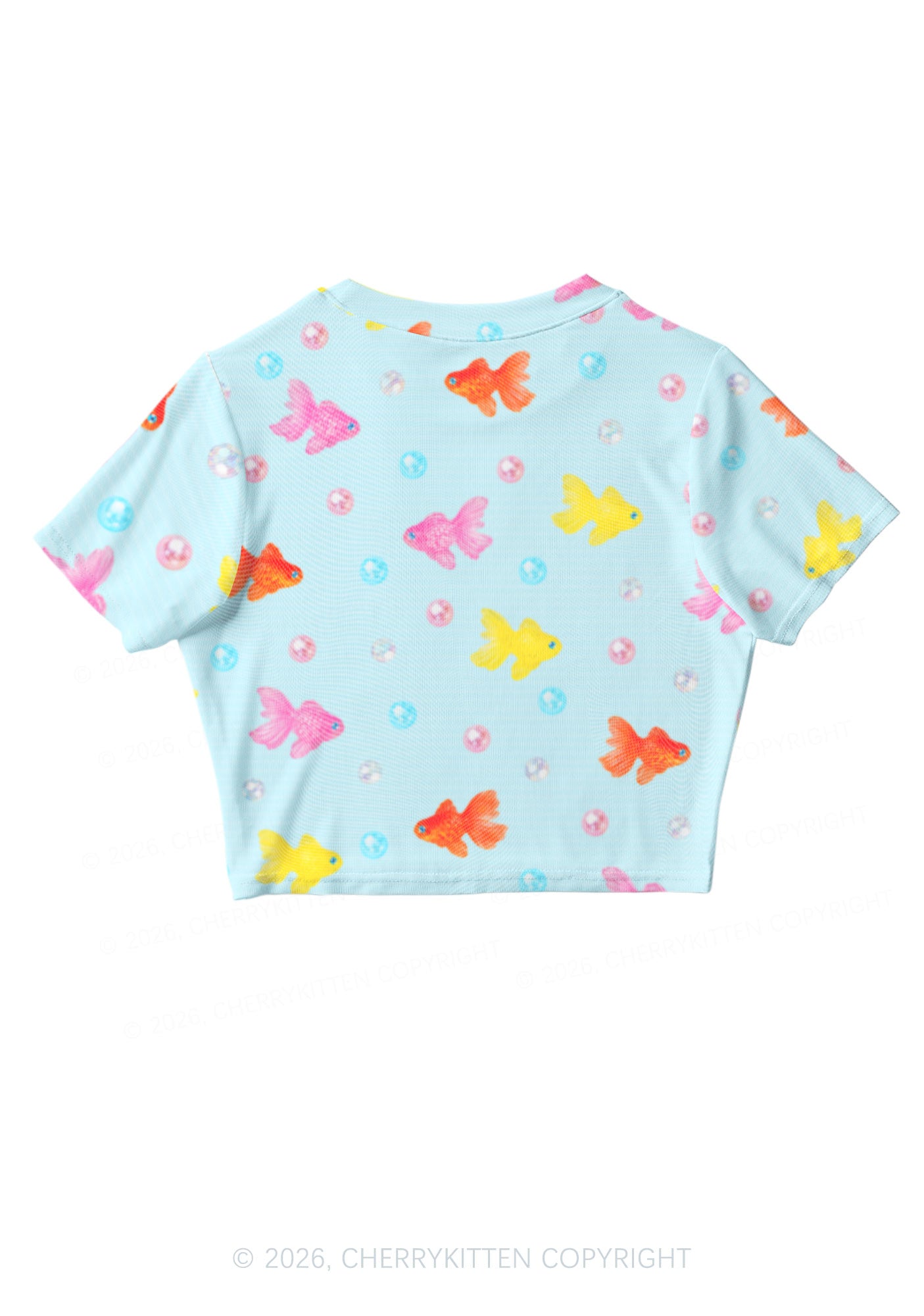 Candy Goldfish Bubble Y2K Mesh Crop Top Cherrykitten