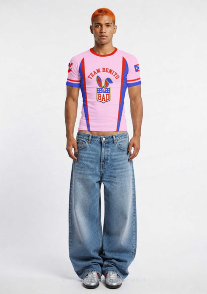 Pink Football Bunny Y2K Football Jersey Shirts Cherrykitten