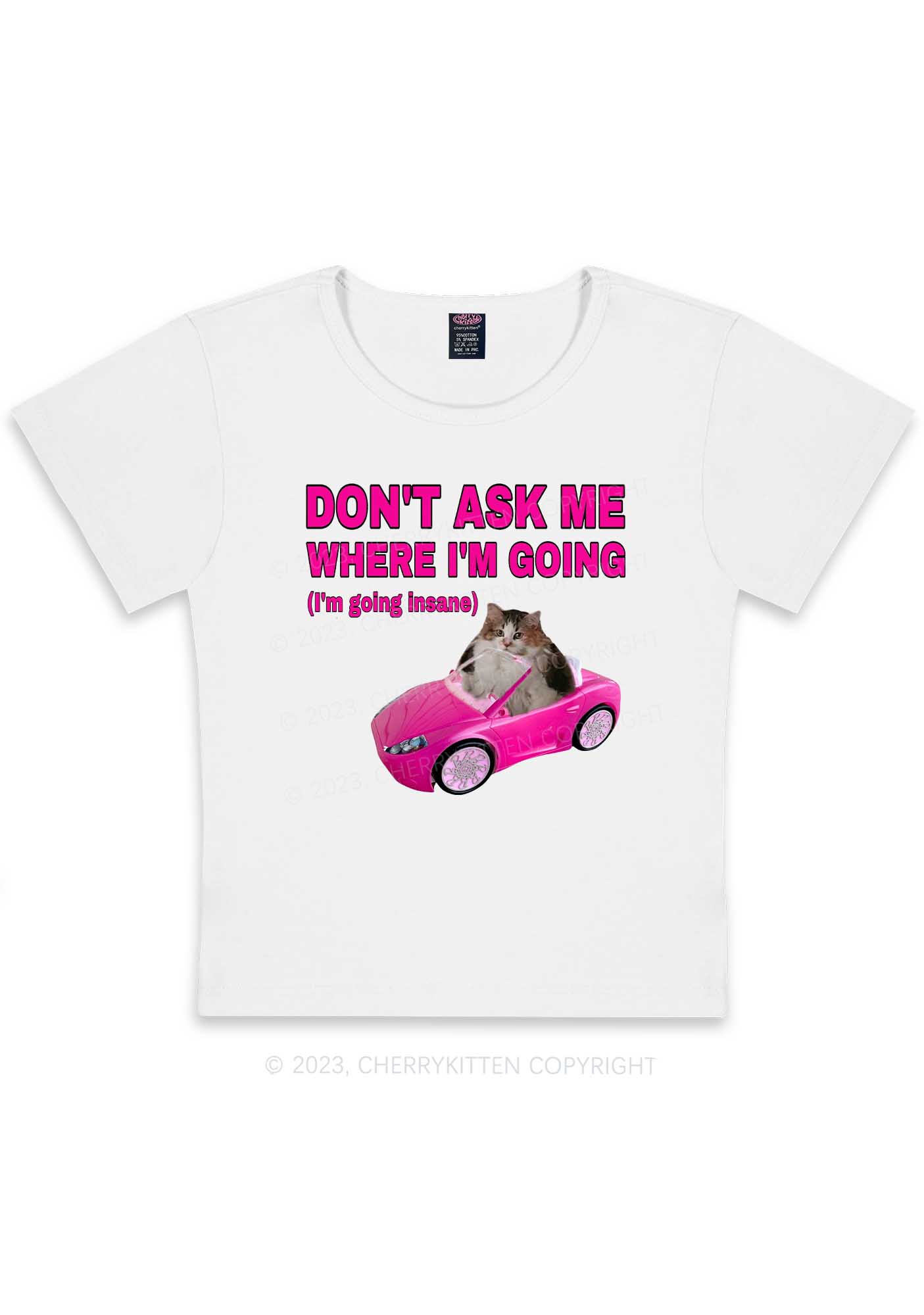 Curvy I'm Going Insane Y2K Baby Tee Cherrykitten