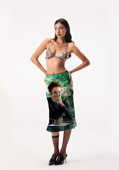 Vampire Boy Y2K Print Midi Skirt Cherrykitten