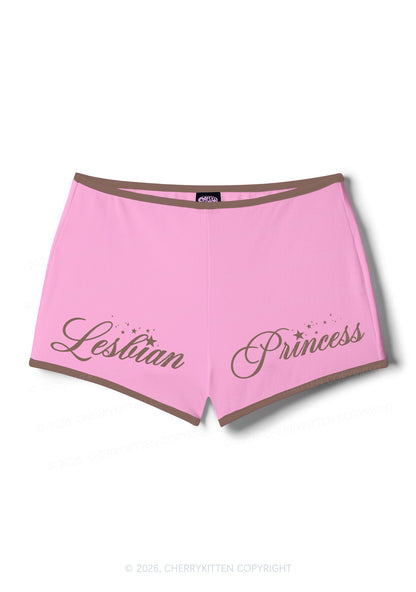 Lesbian Princess Pride Y2K Booty Shorts Cherrykitten