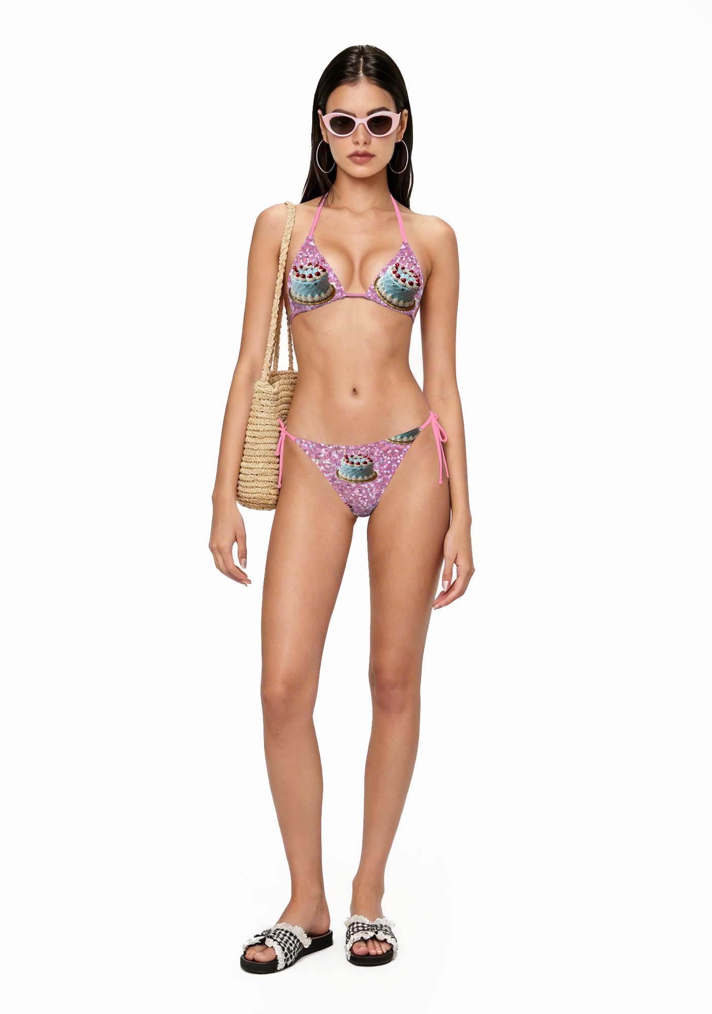 Cherry Cake Y2K Print Bikini Set Cherrykitten