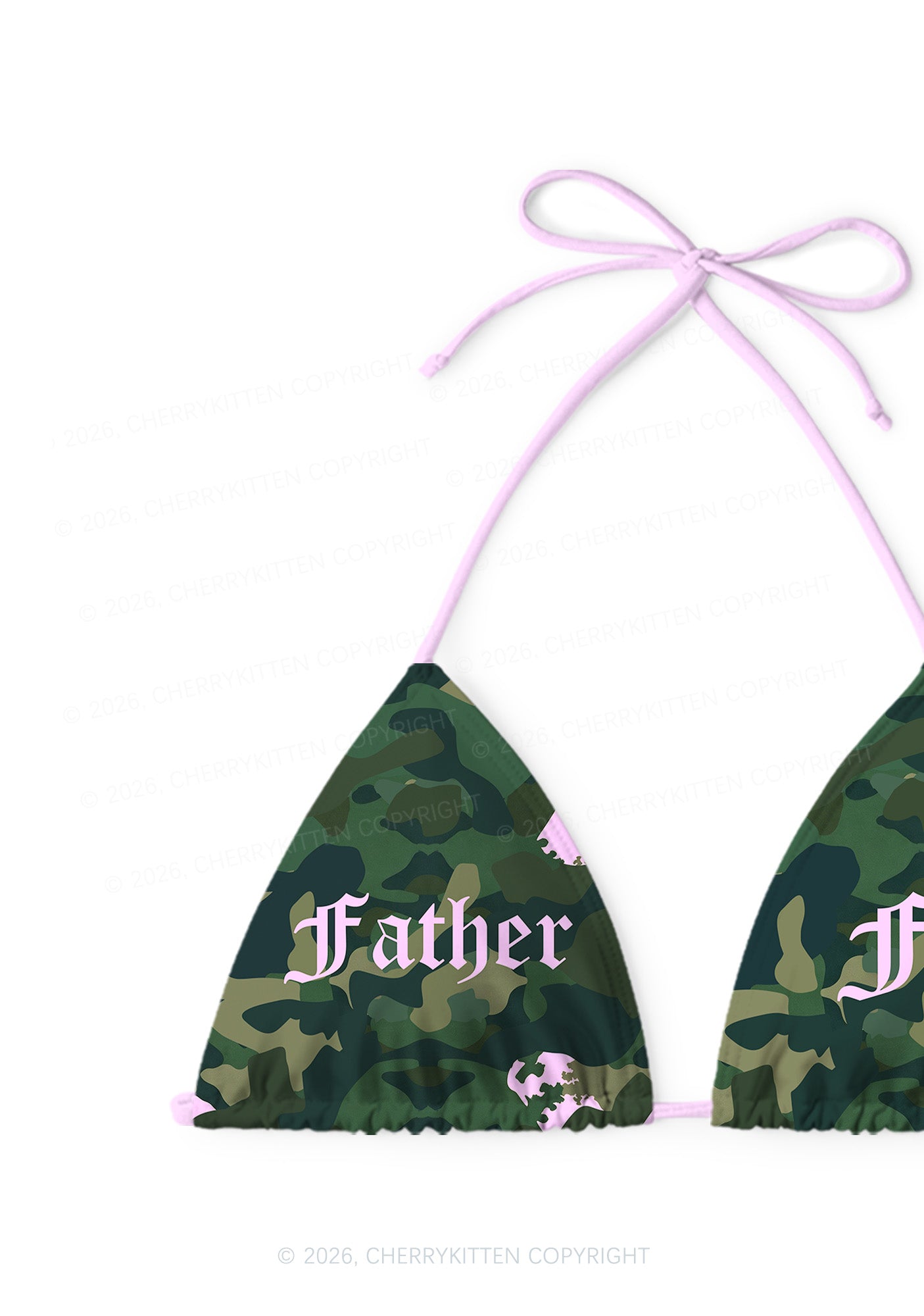 Father Figure Y2K Print Bikini Set Cherrykitten