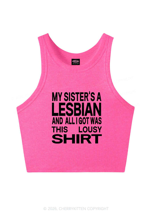 My Sisters A Lesbian Pride Y2K Crop Tank Top Cherrykitten