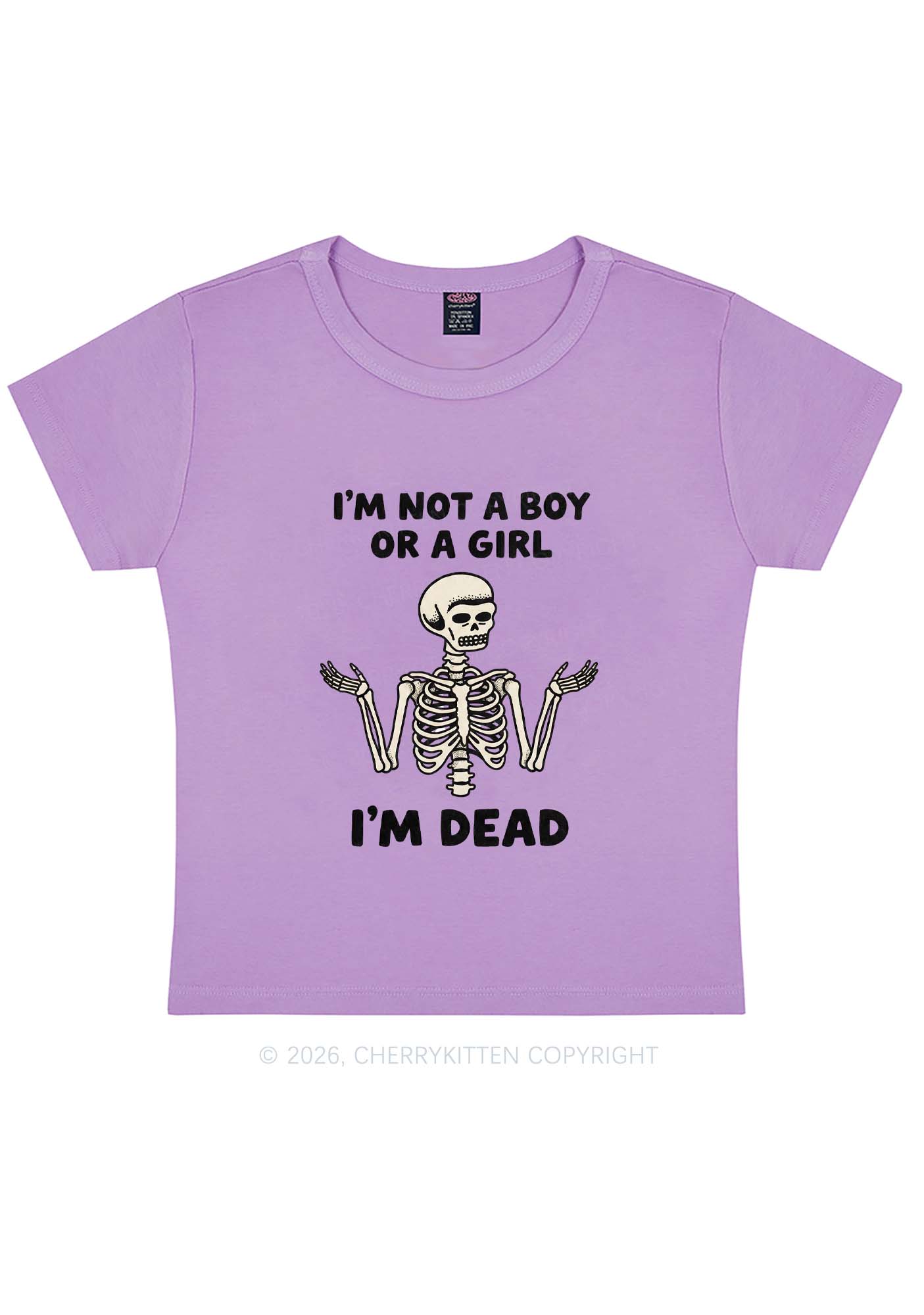 Im Not A Boy Or A Girl Pride Y2K Baby Tee Cherrykitten