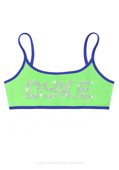 Rhinestone Dyke Pride Y2K Super Crop Cami Cherrykitten