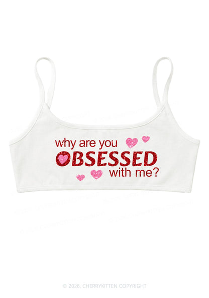 Glitter Obsessed With Me Y2K Super Crop Cami Cherrykitten