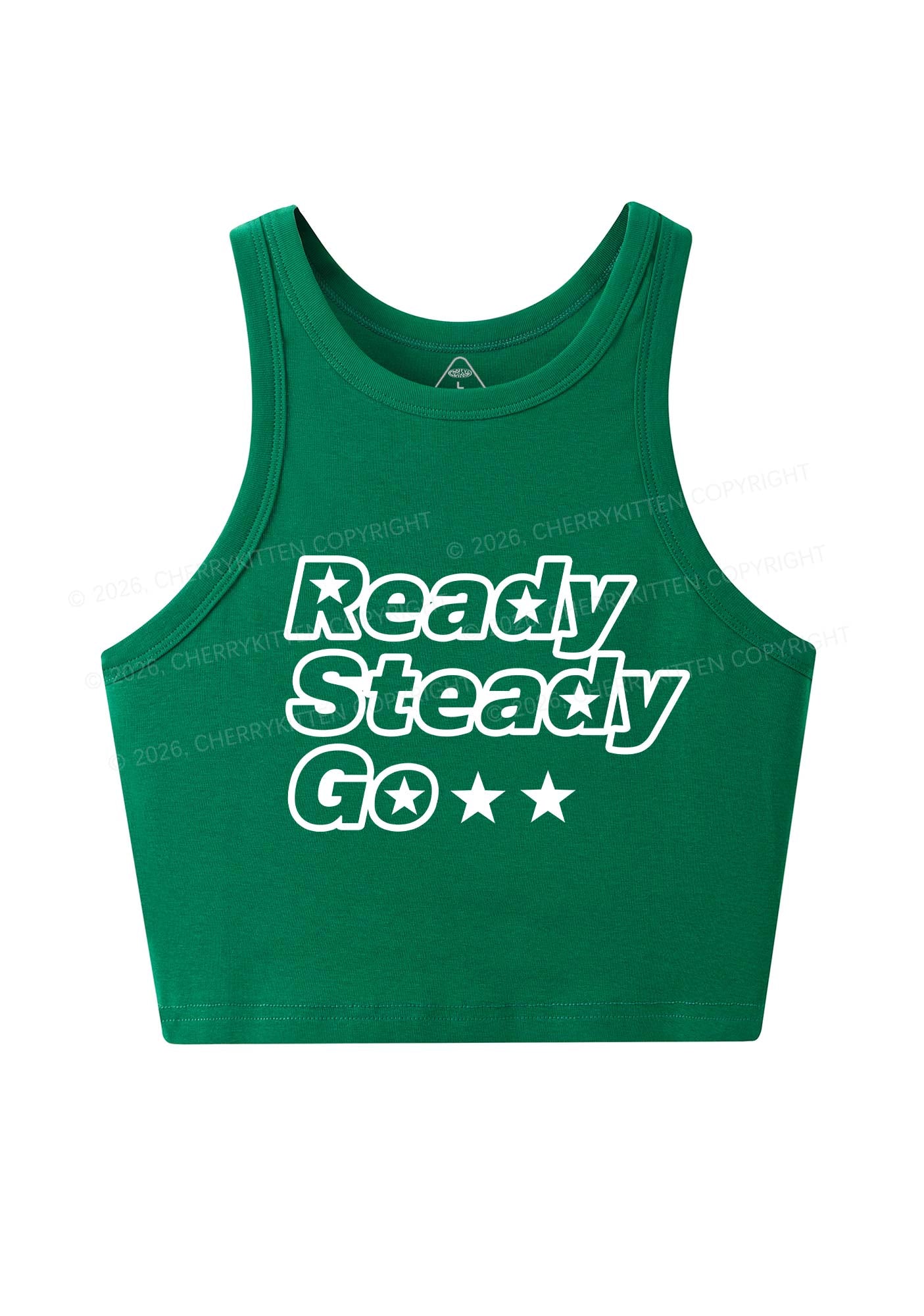 Ready Steady Go Y2K Crop Tank Top Cherrykitten