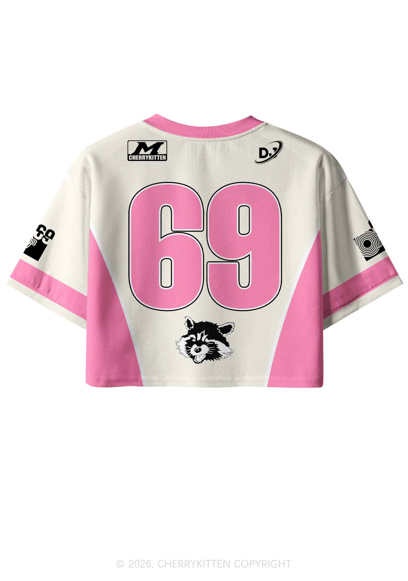 Red Panda The DJ Y2K Crop Sport Jersey Shirts Cherrykitten