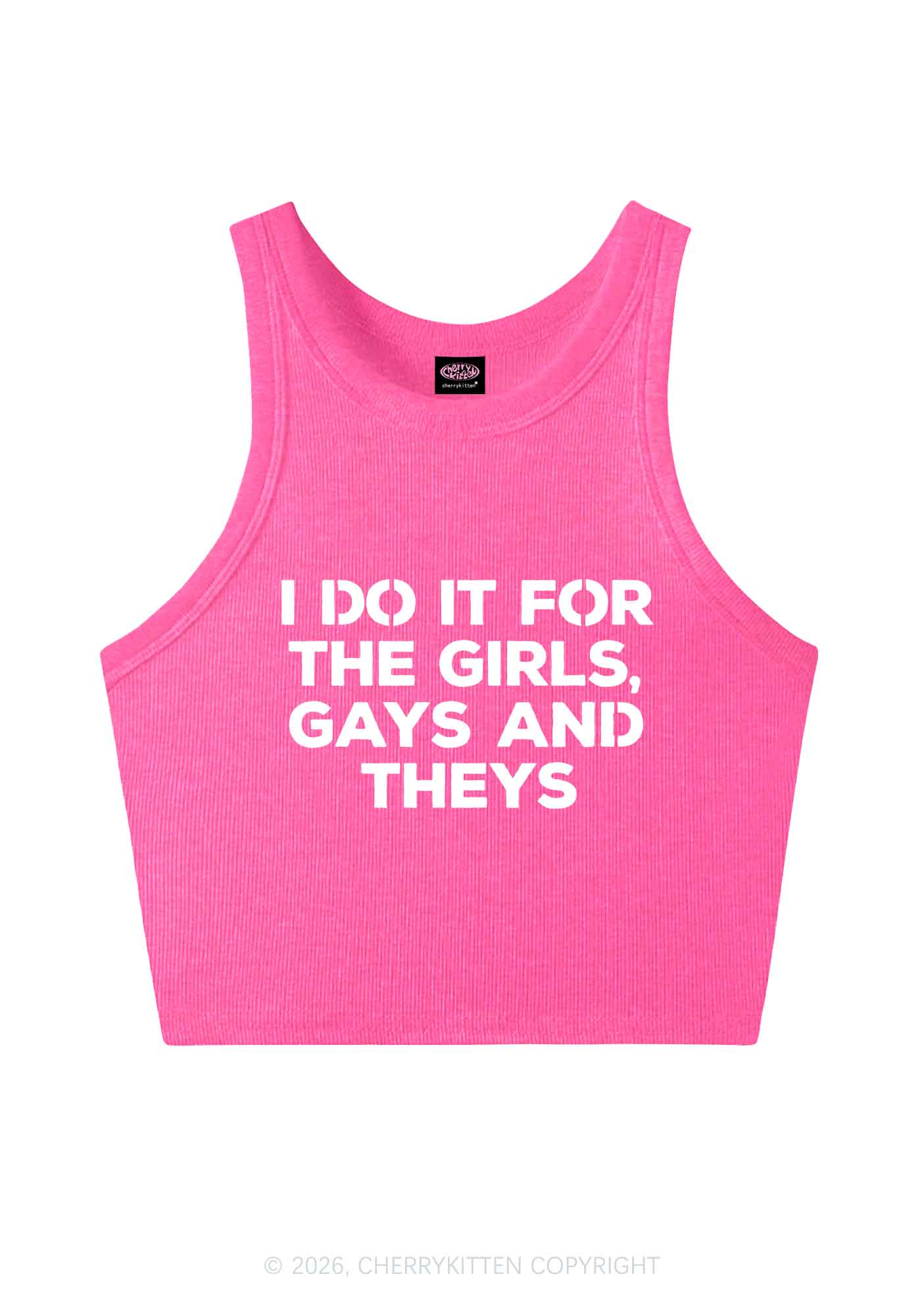 Girls Gays Theys Pride Y2K Crop Tank Top Cherrykitten