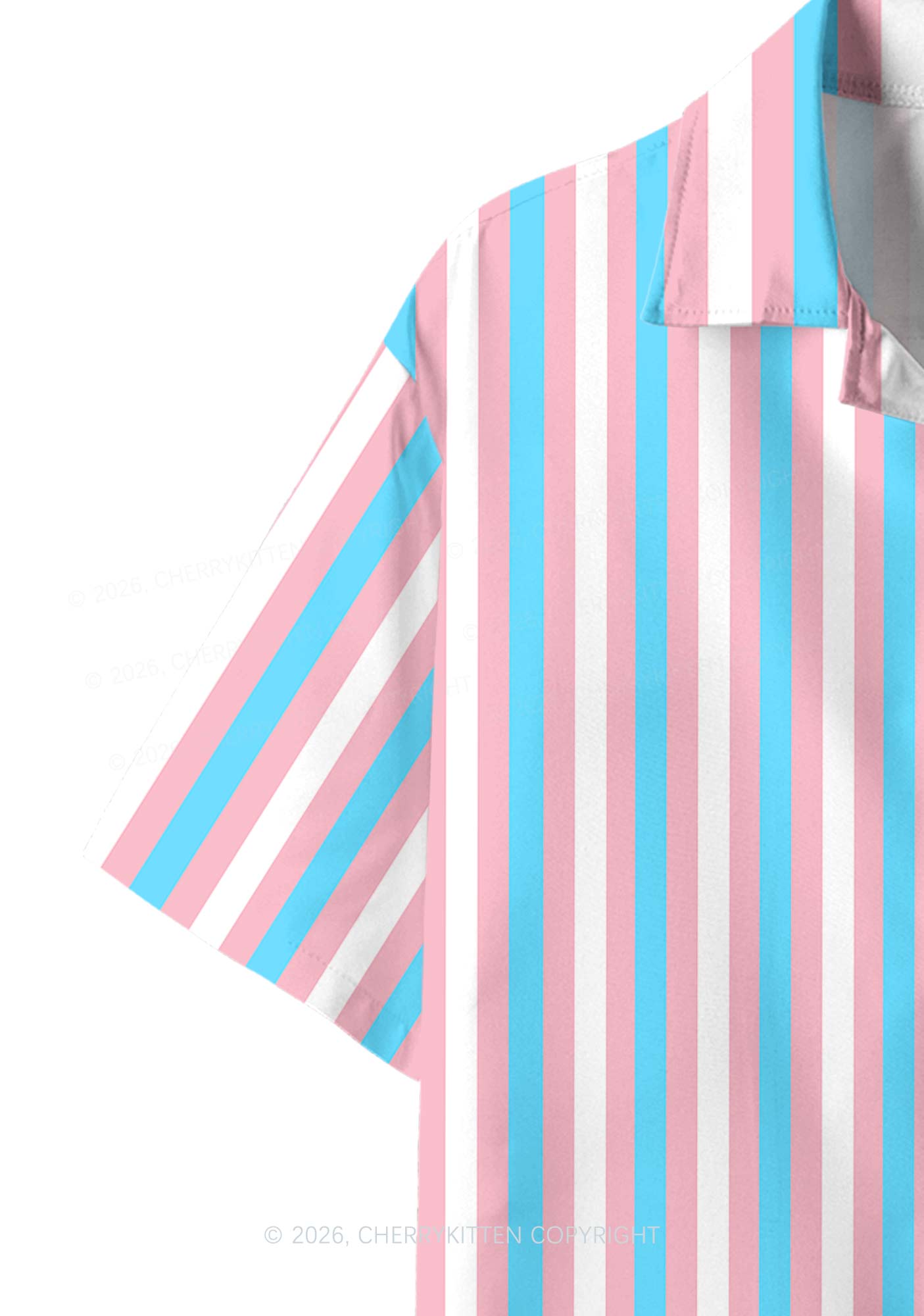 Transgender Flag Pride Y2K Print Hawaiian Shirt Cherrykitten
