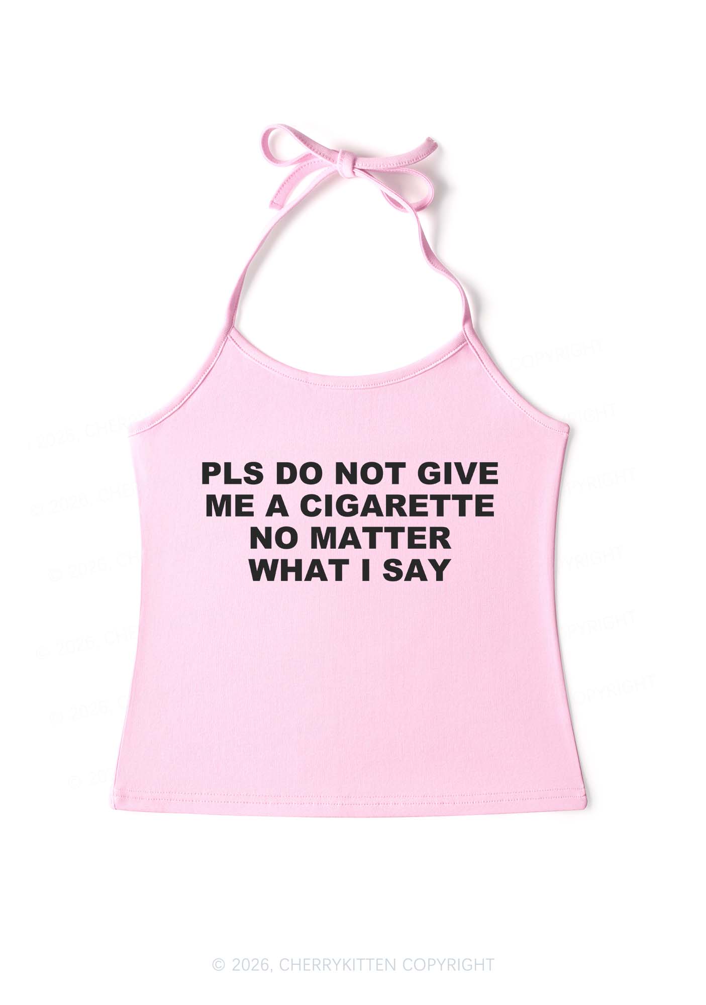 Dont Give Me Cigarette Y2K Halter Neck Cami Cherrykitten