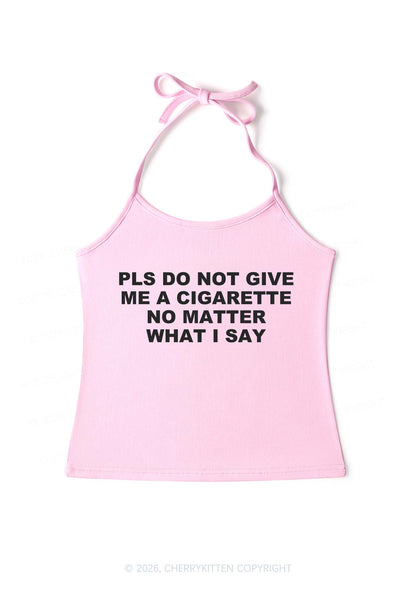 Dont Give Me Cigarette Y2K Halter Neck Cami Cherrykitten