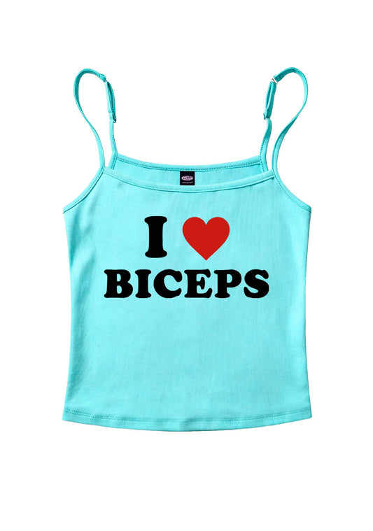 I Love Biceps Y2K Spaghetti Strap Cami Cherrykitten
