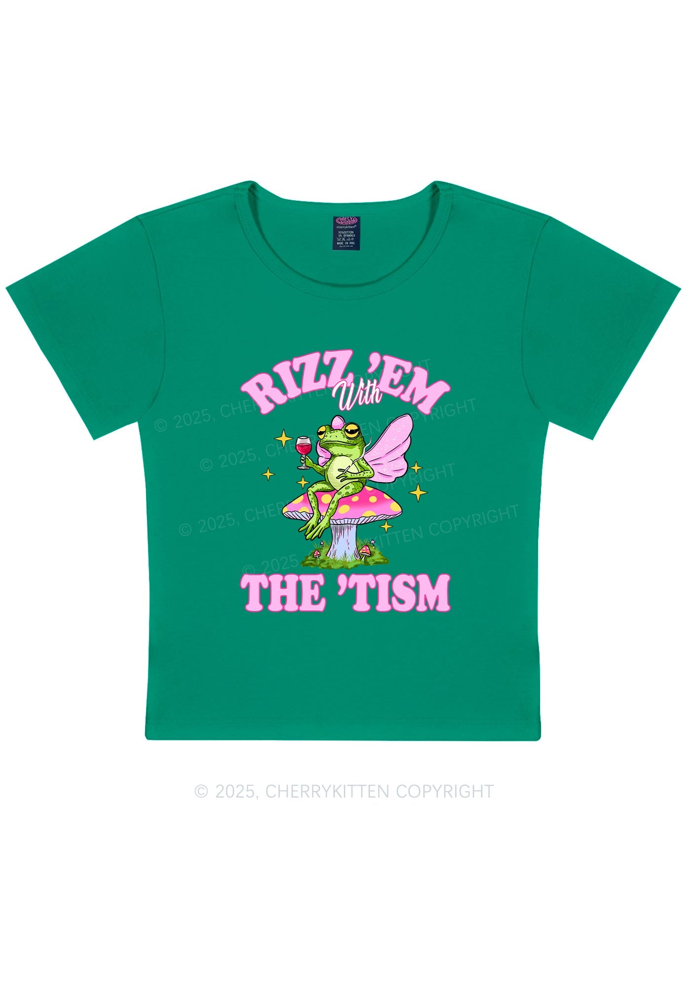 Fairy Frog Rizz Tism Y2K Baby Tee Cherrykitten