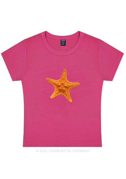 Yellow Starfish Y2K Baby Tee Cherrykitten