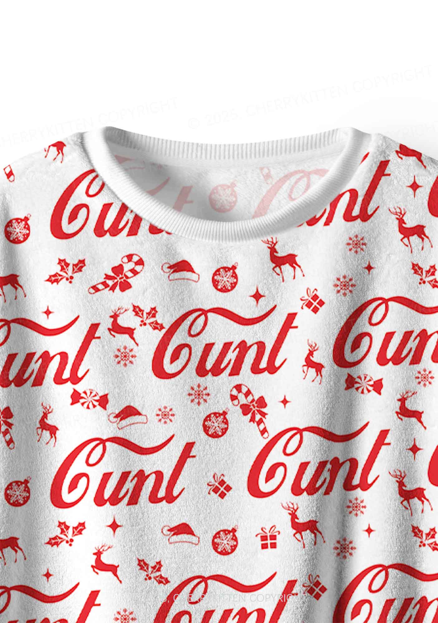 Christmas Cxxt Y2K Fleece Long Sleeve Pajama Set Cherrykitten