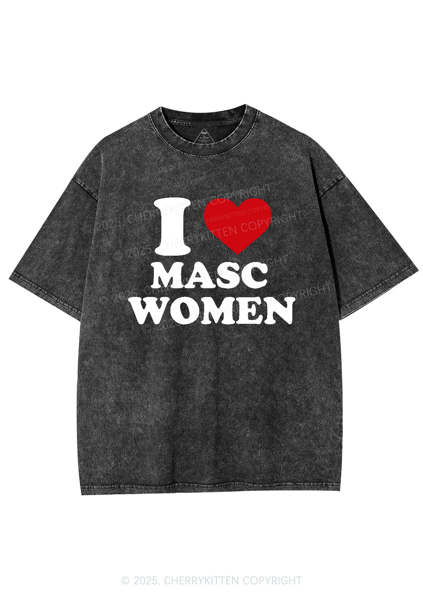 I Love Masc Women Pride Y2K Shirts Washed Tee Cherrykitten