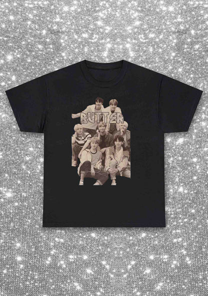 Vintage Butter Bangtan Kpop Y2K Chunky Shirt Cherrykitten