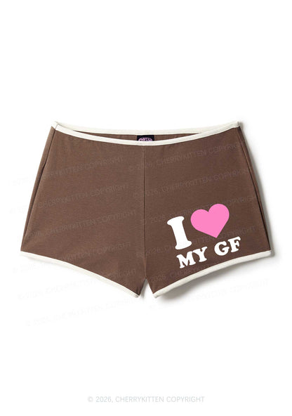 I Love My GF Valentine's Day Y2K Booty Shorts Cherrykitten