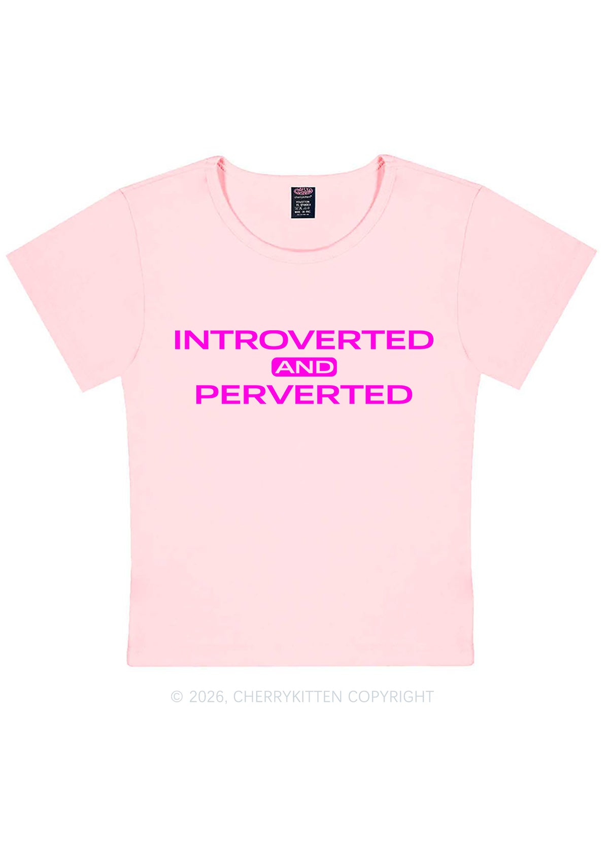 Introverted And Perverted Y2K Baby Tee Cherrykitten