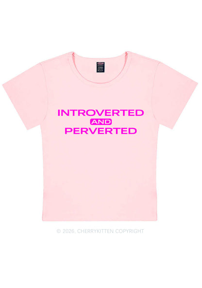 Introverted And Perverted Y2K Baby Tee Cherrykitten