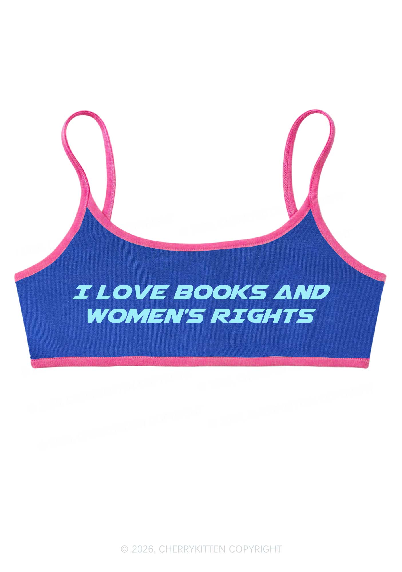 I Love Books And Womens Rights Y2K Super Crop Cami Cherrykitten