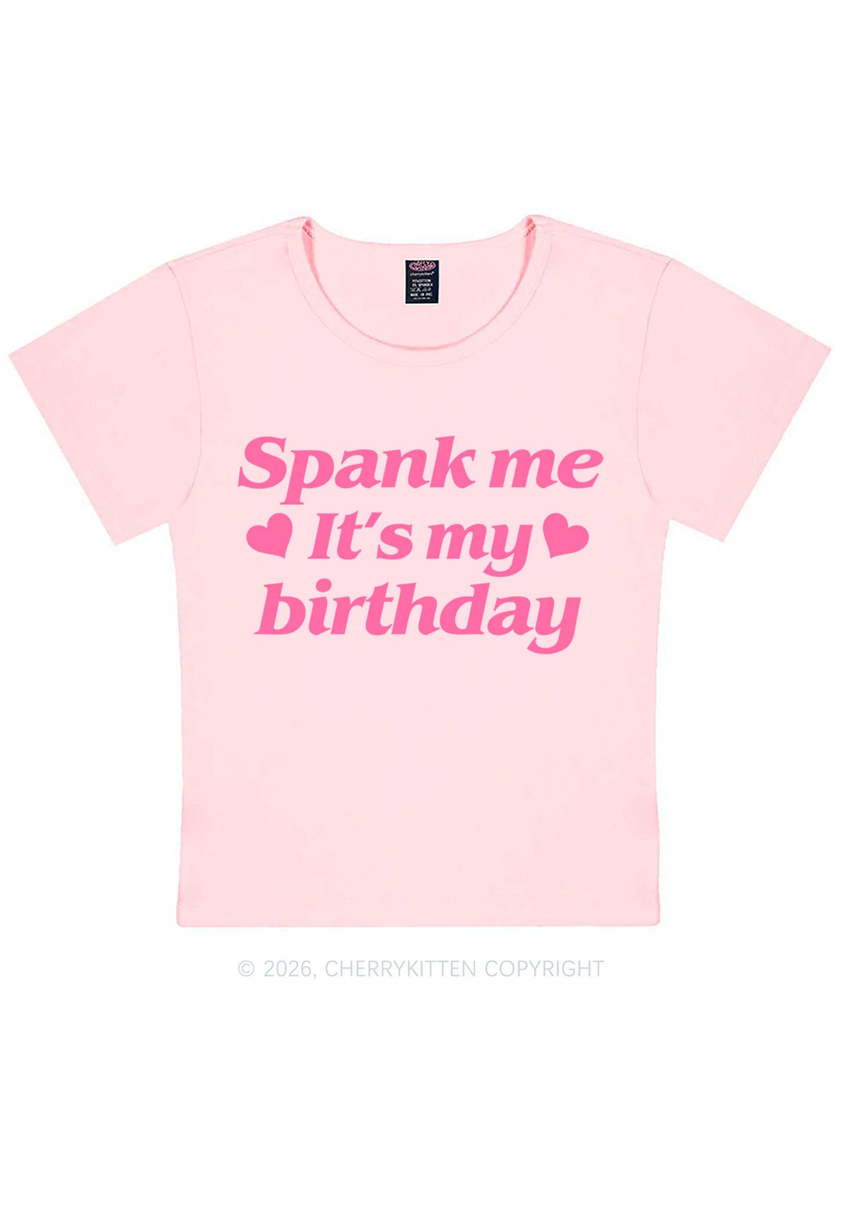 Spank Me Its My Birthday Heart Y2K Baby Tee Cherrykitten