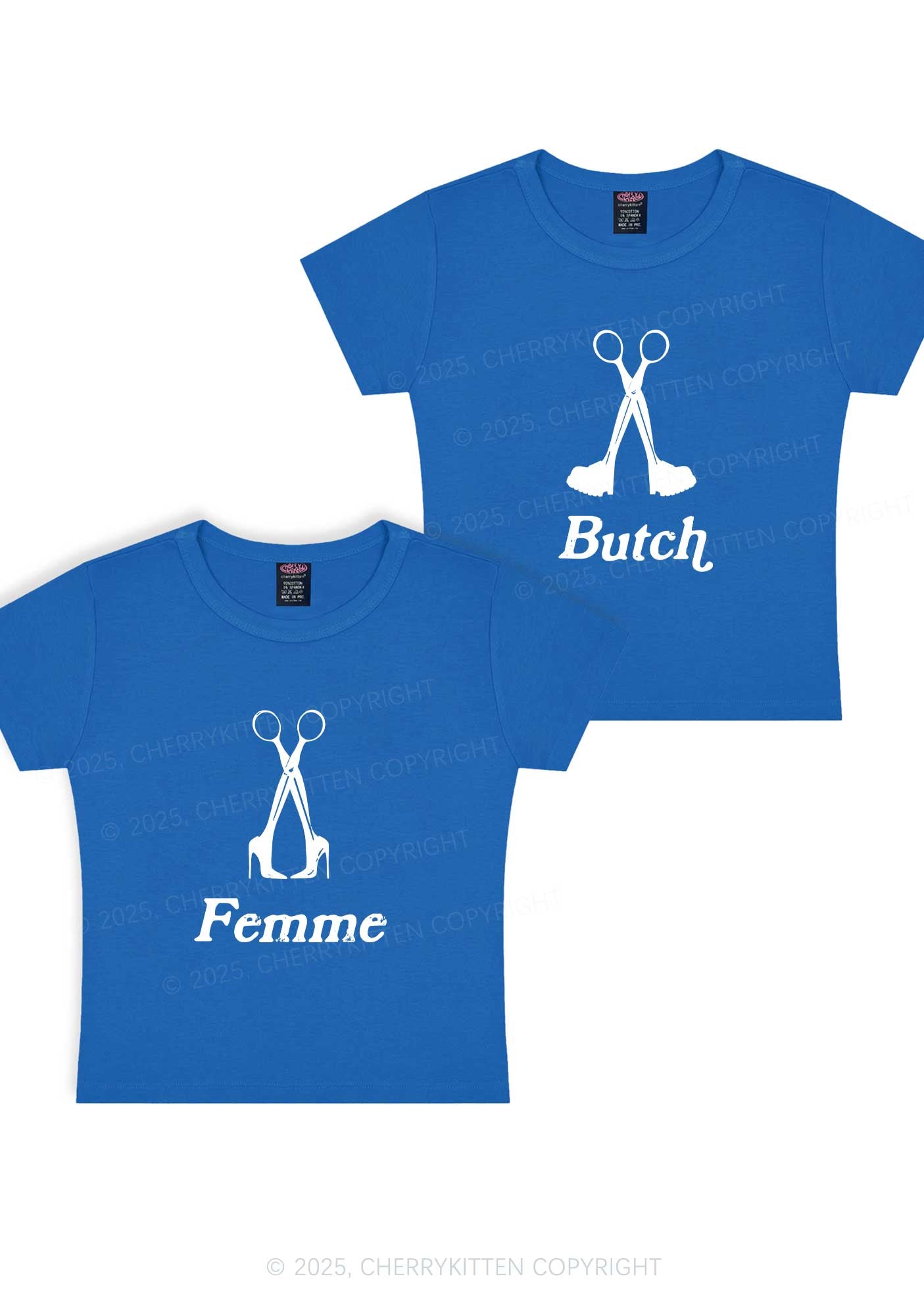 Femme Butch Scissors Y2K Valentine's Day Baby Tee Cherrykitten