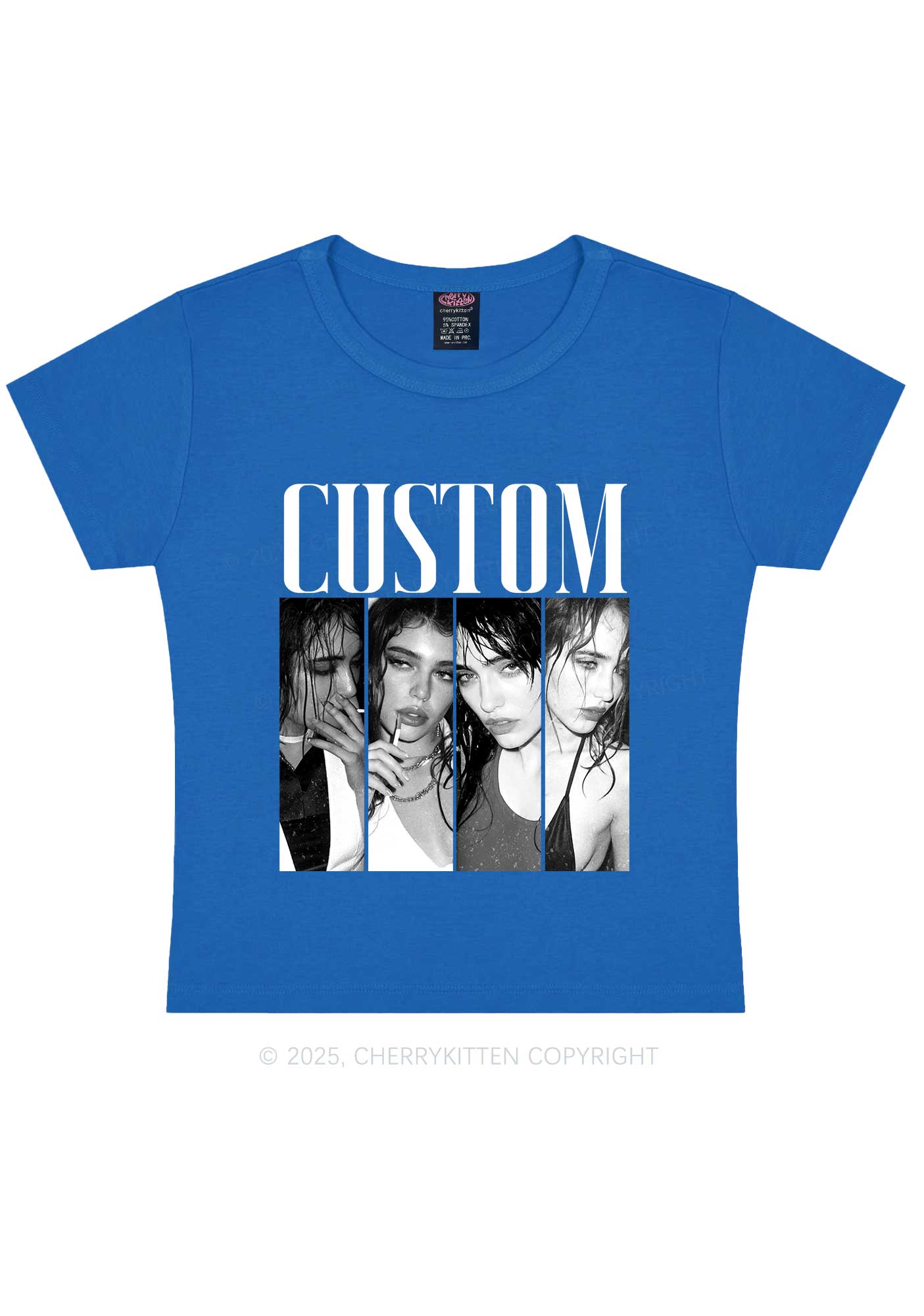 Custom Baddie Girls Photo Y2K Baby Tee Cherrykitten