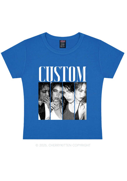 Custom Baddie Girls Photo Y2K Baby Tee Cherrykitten
