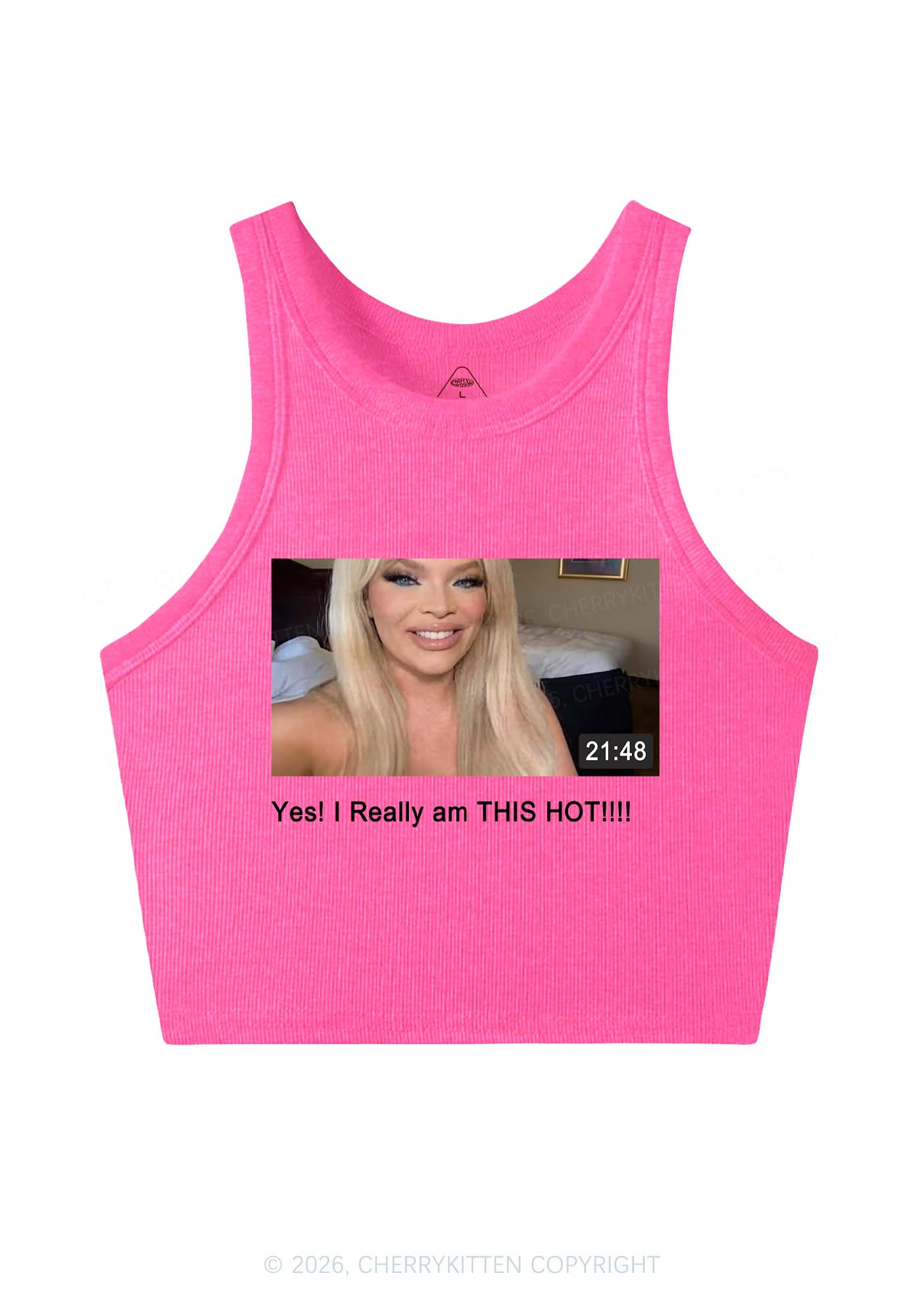 I Am Really Hot Y2K Crop Tank Top Cherrykitten