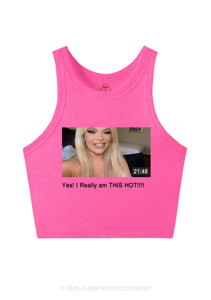 I Am Really Hot Y2K Crop Tank Top Cherrykitten