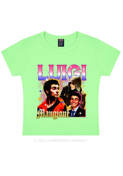 Luigi Yellow Star Y2K Baby Tee Cherrykitten