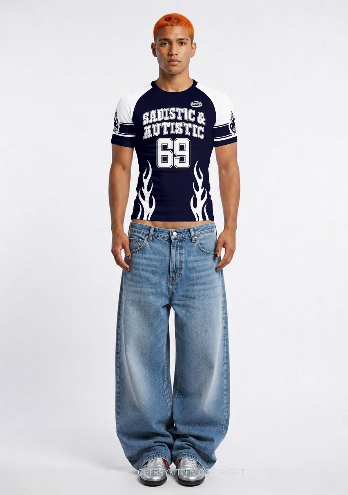 Sadistic And Autistic Y2K Football Jersey Shirts Cherrykitten