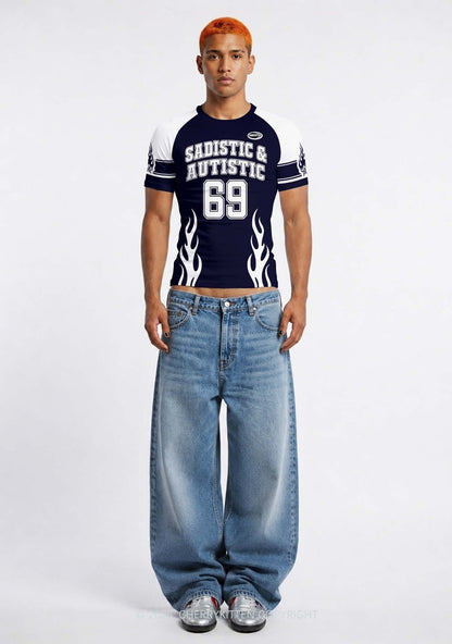 Sadistic And Autistic Y2K Football Jersey Shirts Cherrykitten