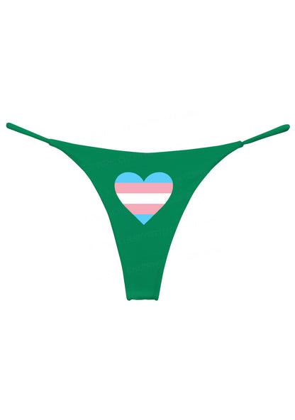 Trans Heart Pride Y2K Bikini String Thong Cherrykitten